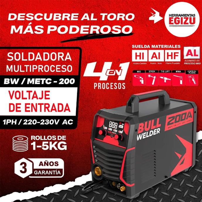 Soldadora multiprocesos 4 en 1 - Bull Welder 