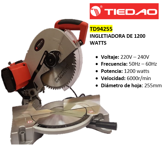 Ingleteadora de 1200 watts - Tiedao 