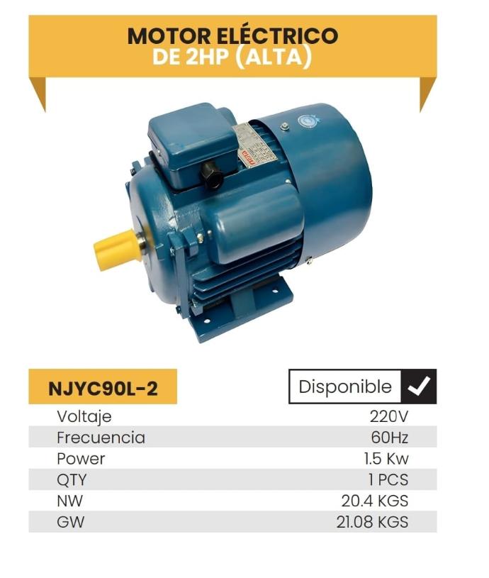MOTOR ELECTRICO DE 2HP EN ALTA - NERA