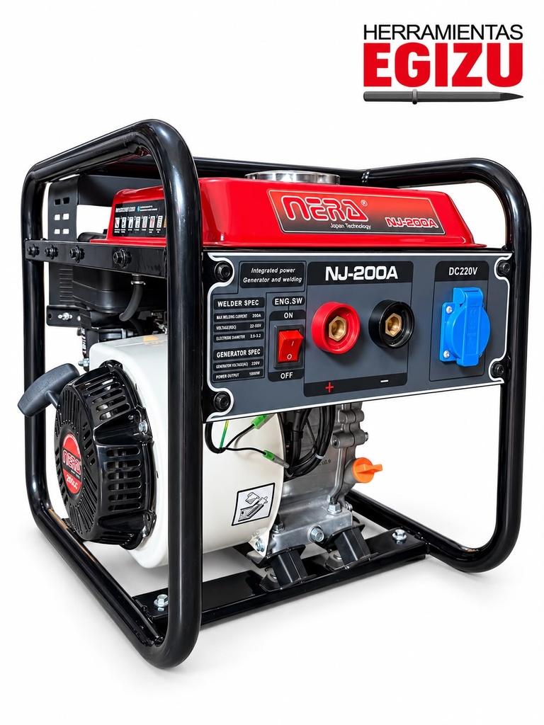 MOTOSOLDADORA DE 200 AMP CON GENERADOR DE 1 KW