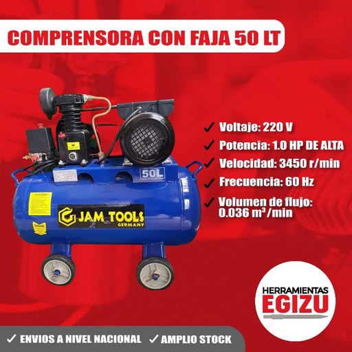 Comprensora de 50 litros con faja - Jam Tools